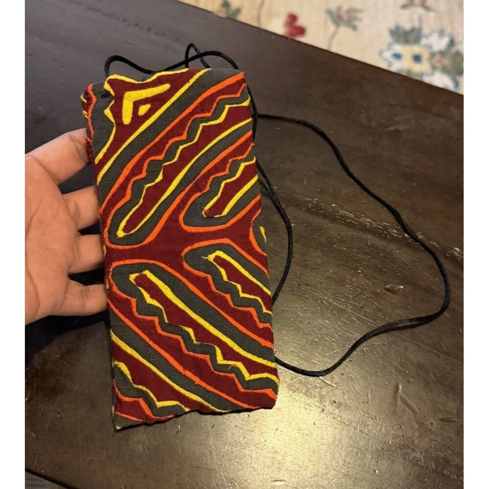 Vintage Fabric Glasses Case Soft Pouch Sleeve Retro Geometric Pattern